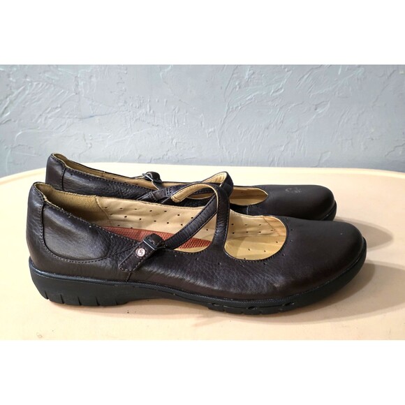 Clarks Unstructured Women's Sz 11M Shoes Brown Leather Comfort Mary Jane Loafer - Picture 2 of 10